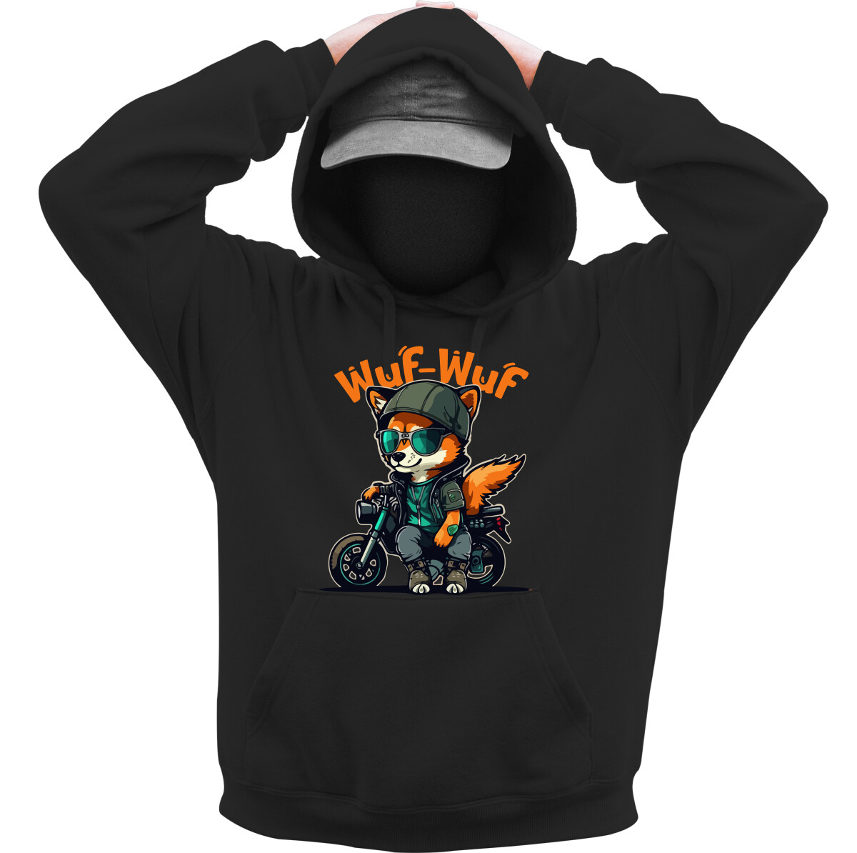 Kapucnis belebújós pulóver