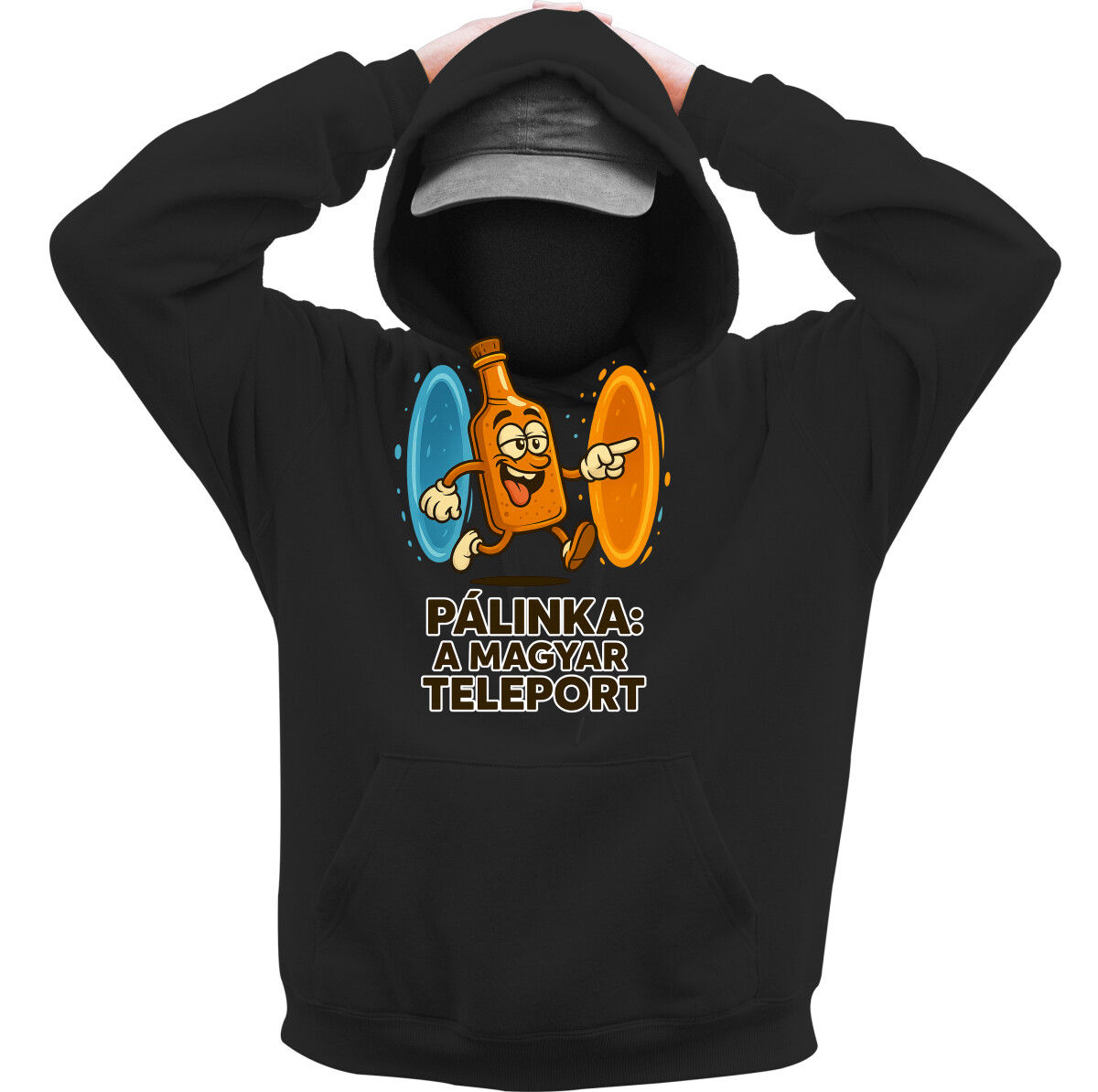 Kapucnis belebújós pulóver