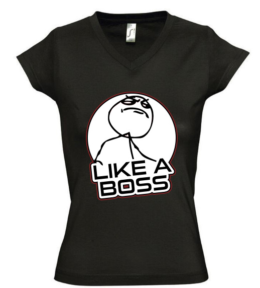 Női V nyakú póló