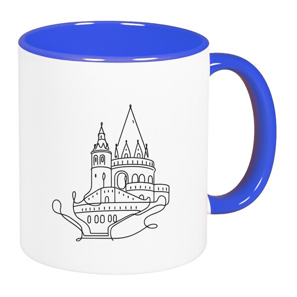 Színes fülű és belsejű bögre