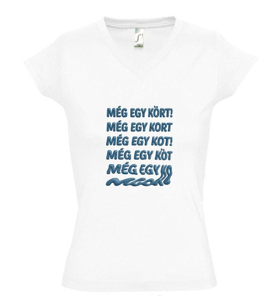 Női V nyakú póló