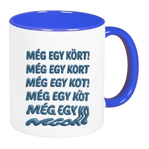 Színes fülű és belsejű bögre