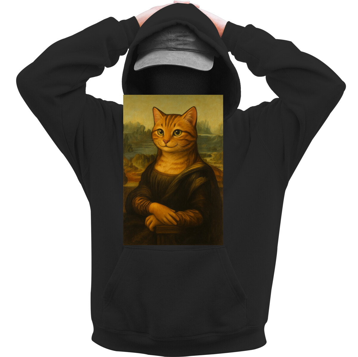 Kapucnis belebújós pulóver