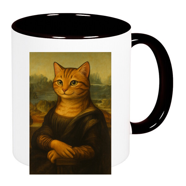 Színes fülű és belsejű bögre