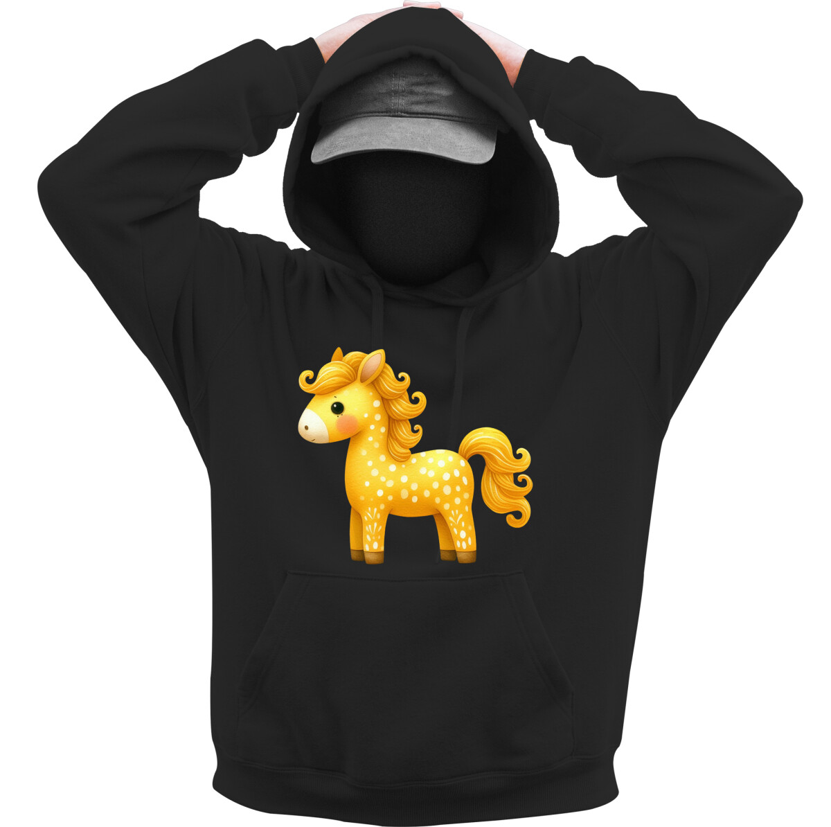 Kapucnis belebújós pulóver