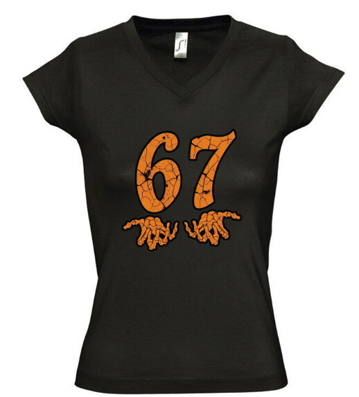 Női V nyakú póló