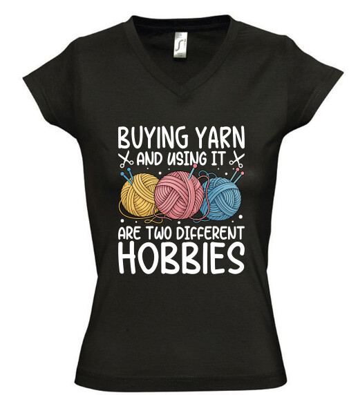 Női V nyakú póló