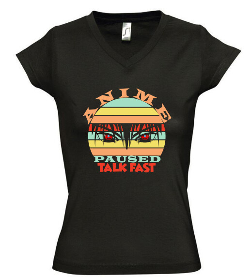 Női V nyakú póló