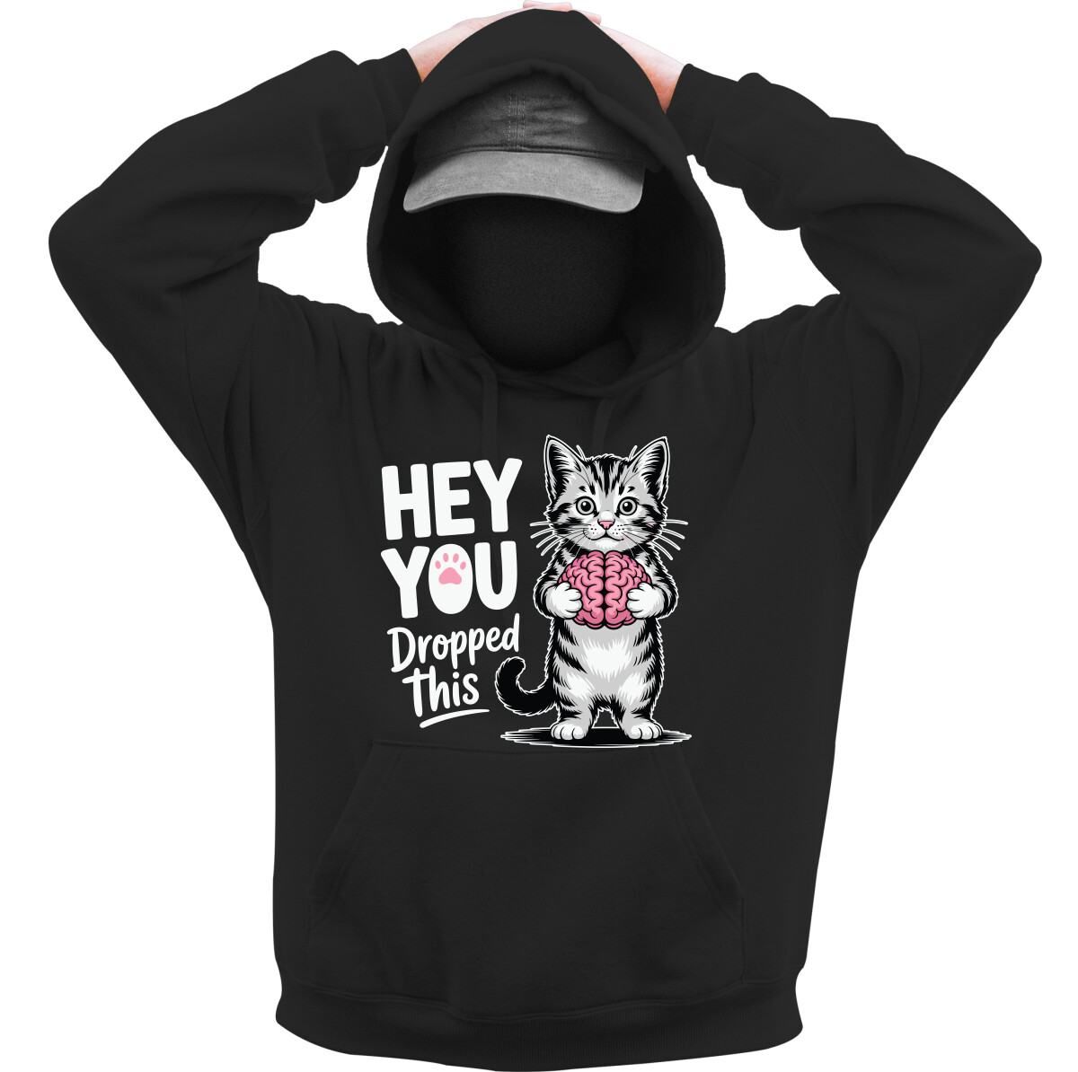 Kapucnis belebújós pulóver