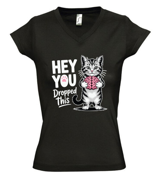 Női V nyakú póló