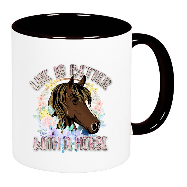 Színes fülű és belsejű bögre