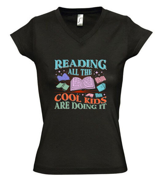 Női V nyakú póló