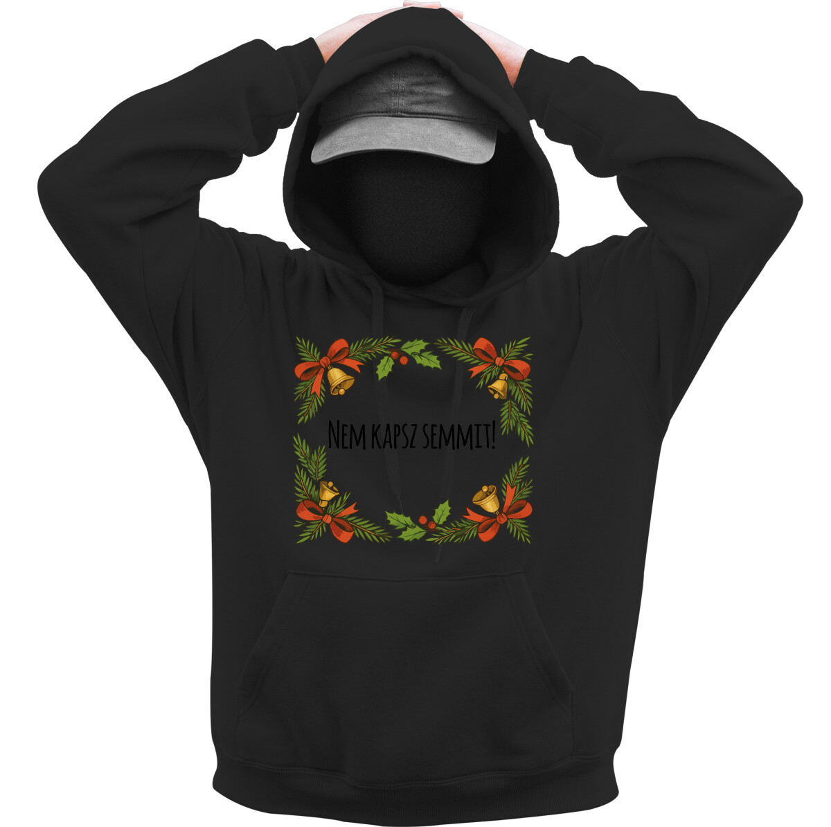 Kapucnis belebújós pulóver