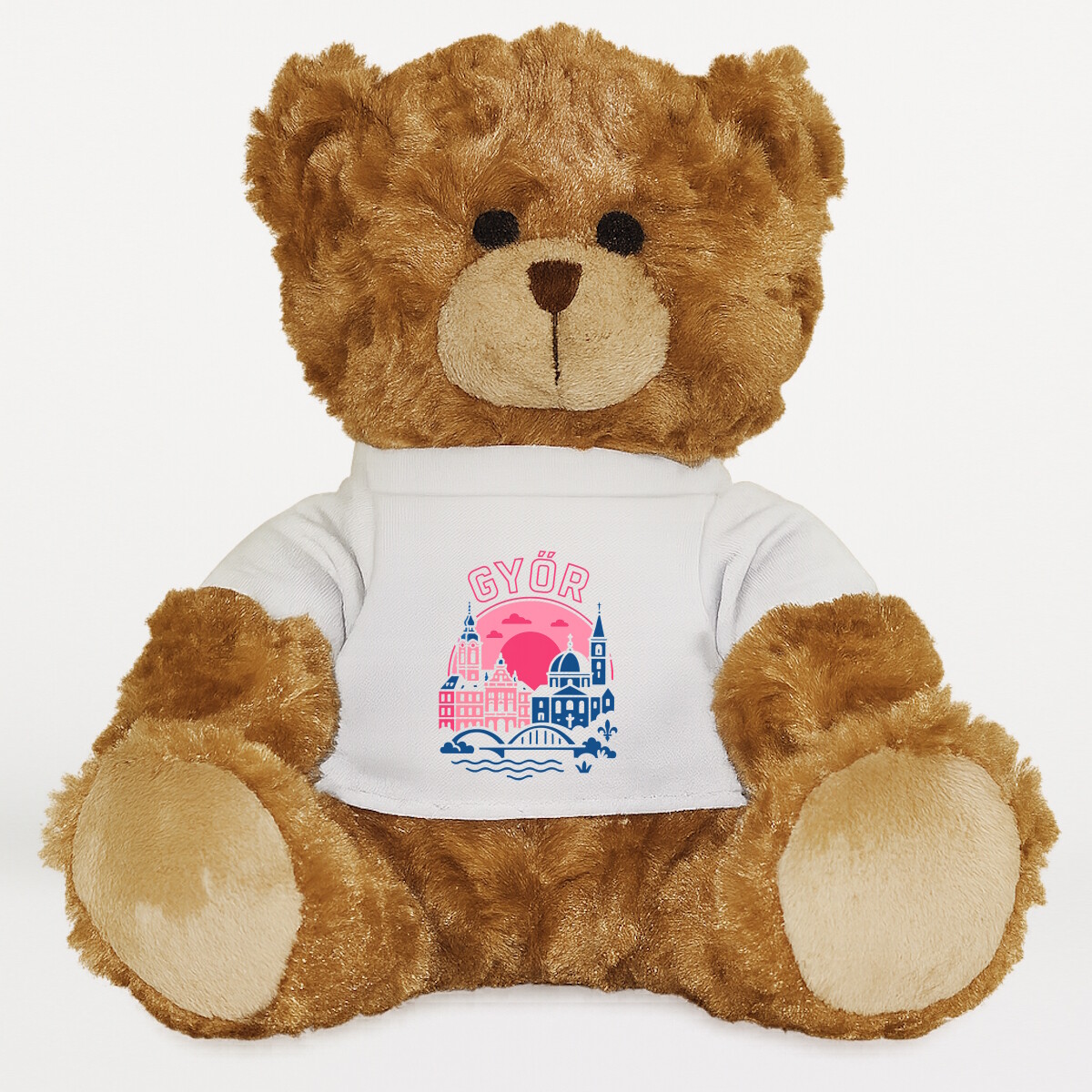 Plüssmaci egyedi pólóval