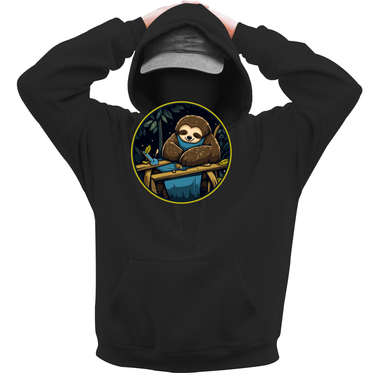 Kapucnis belebújós pulóver