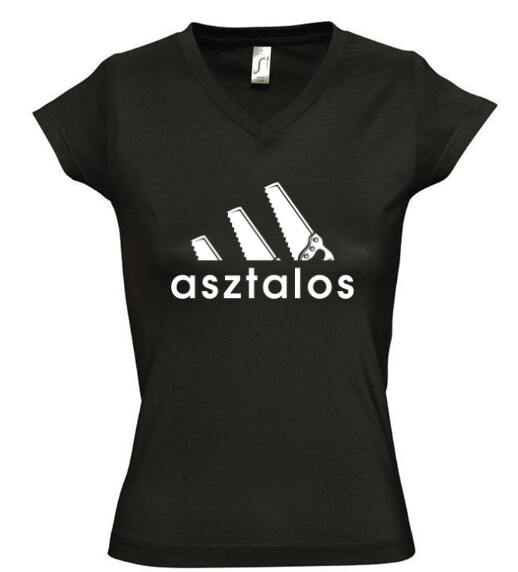 Női V nyakú póló