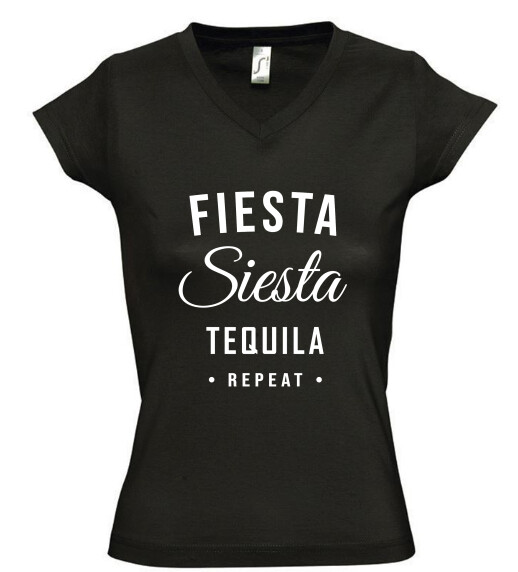 Női V nyakú póló