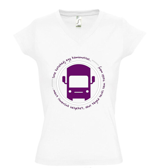 Női V nyakú póló