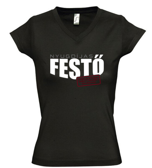 Női V nyakú póló