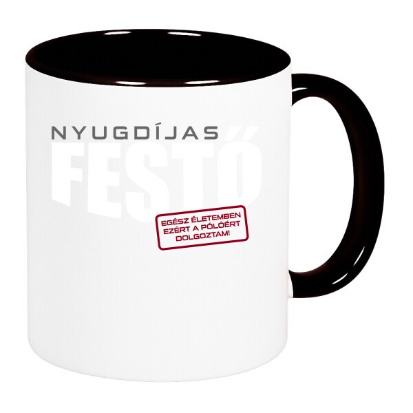 Színes fülű és belsejű bögre