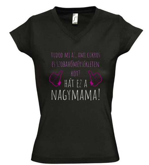 Női V nyakú póló