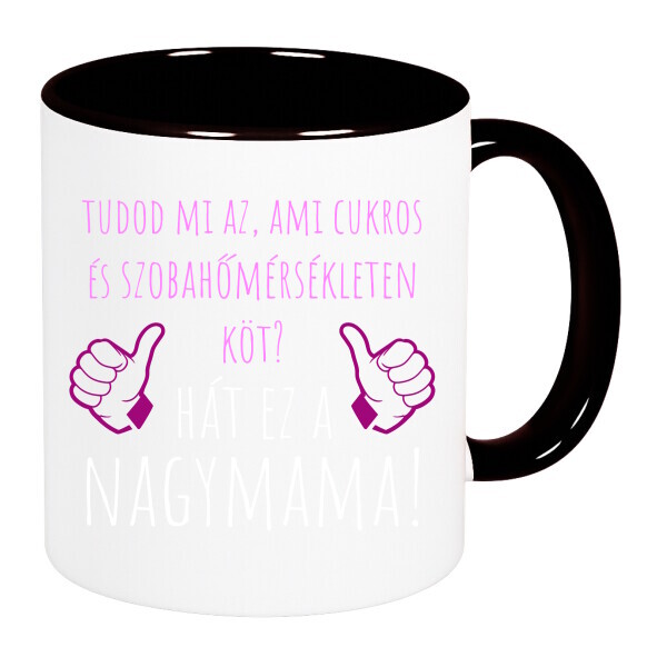 Színes fülű és belsejű bögre