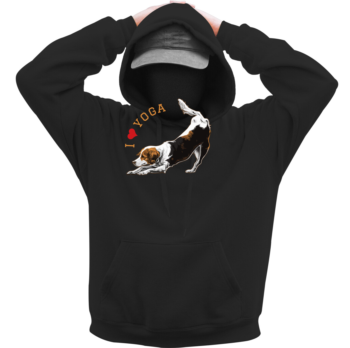 Kapucnis belebújós pulóver