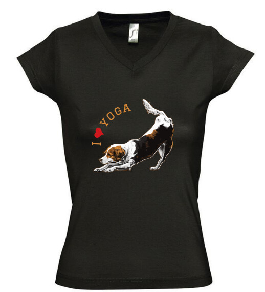 Női V nyakú póló