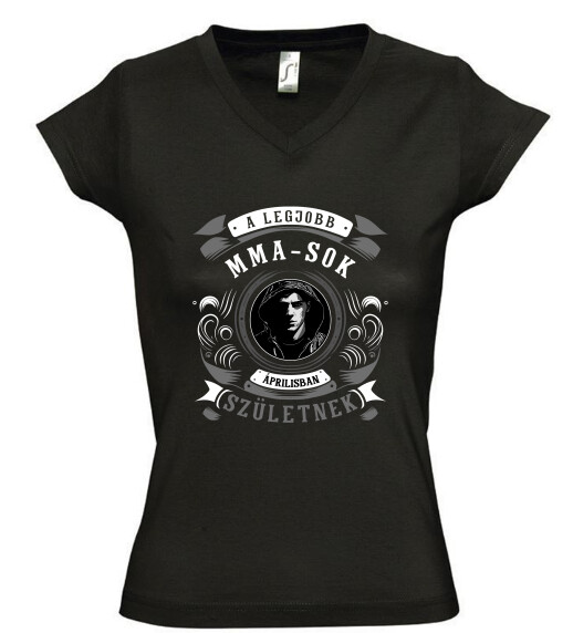 Női V nyakú póló