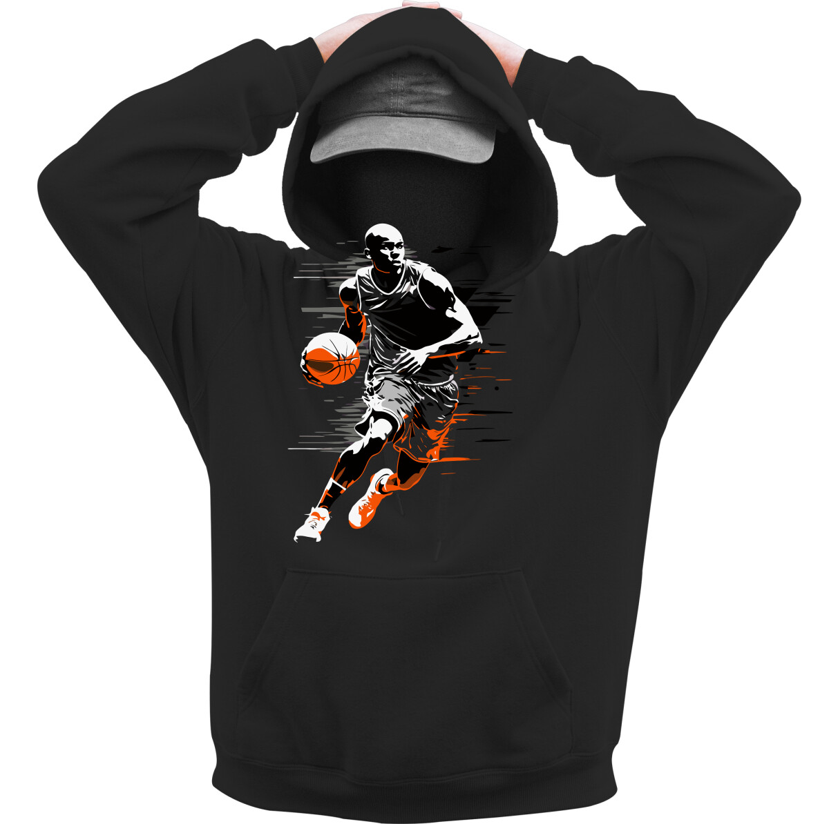 Kapucnis belebújós pulóver