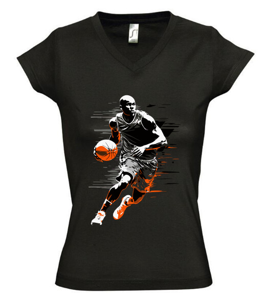 Női V nyakú póló