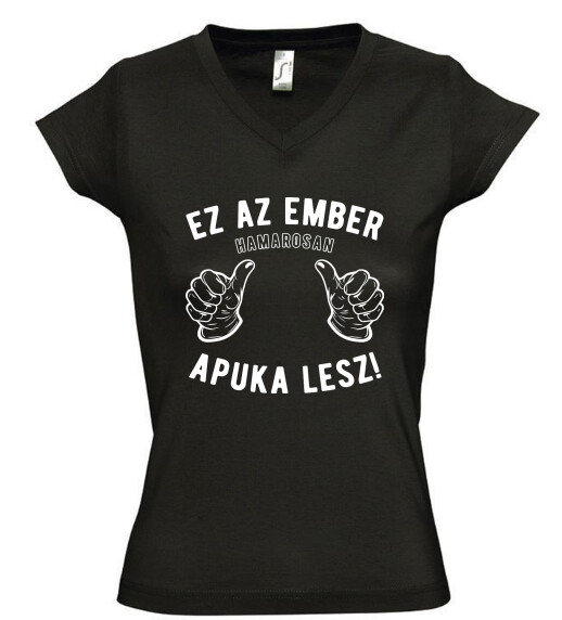 Női V nyakú póló