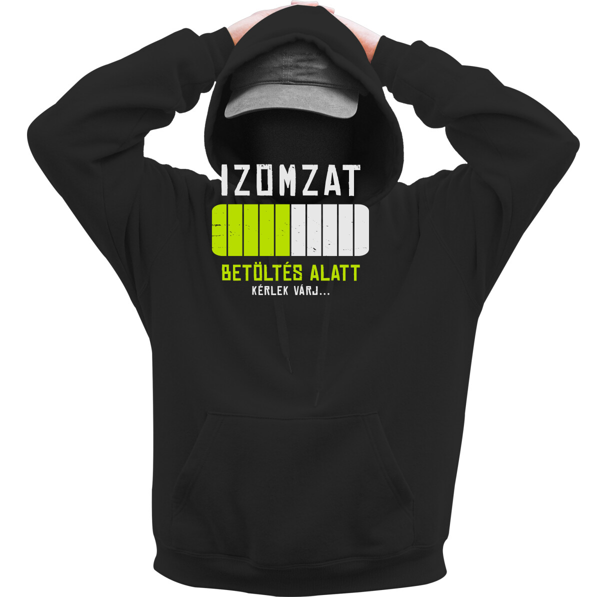 Kapucnis belebújós pulóver