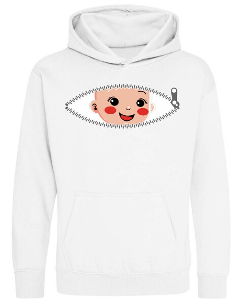 Kapucnis belebújós gyerek pulóver