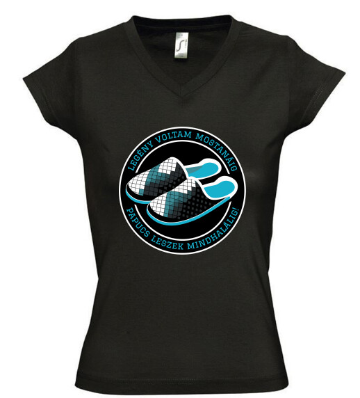 Női V nyakú póló