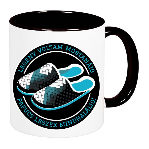 Színes fülű és belsejű bögre