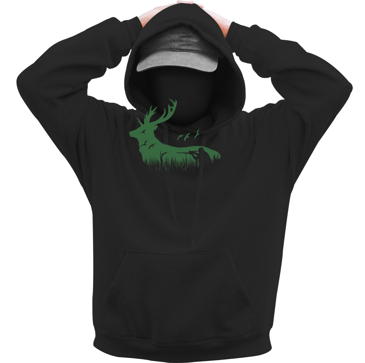 Kapucnis belebújós pulóver