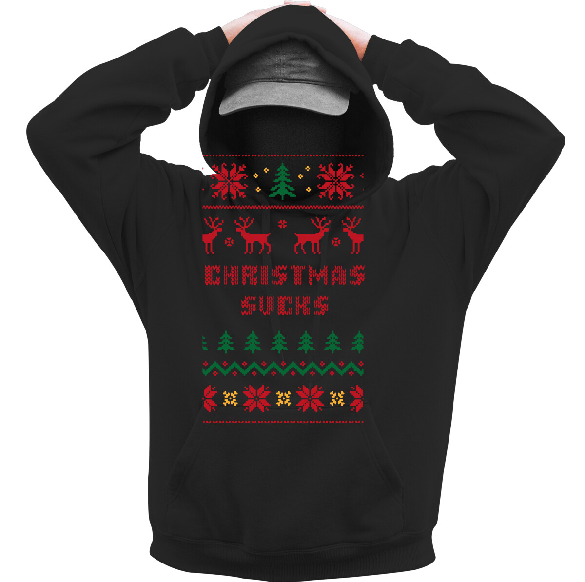 Kapucnis belebújós pulóver