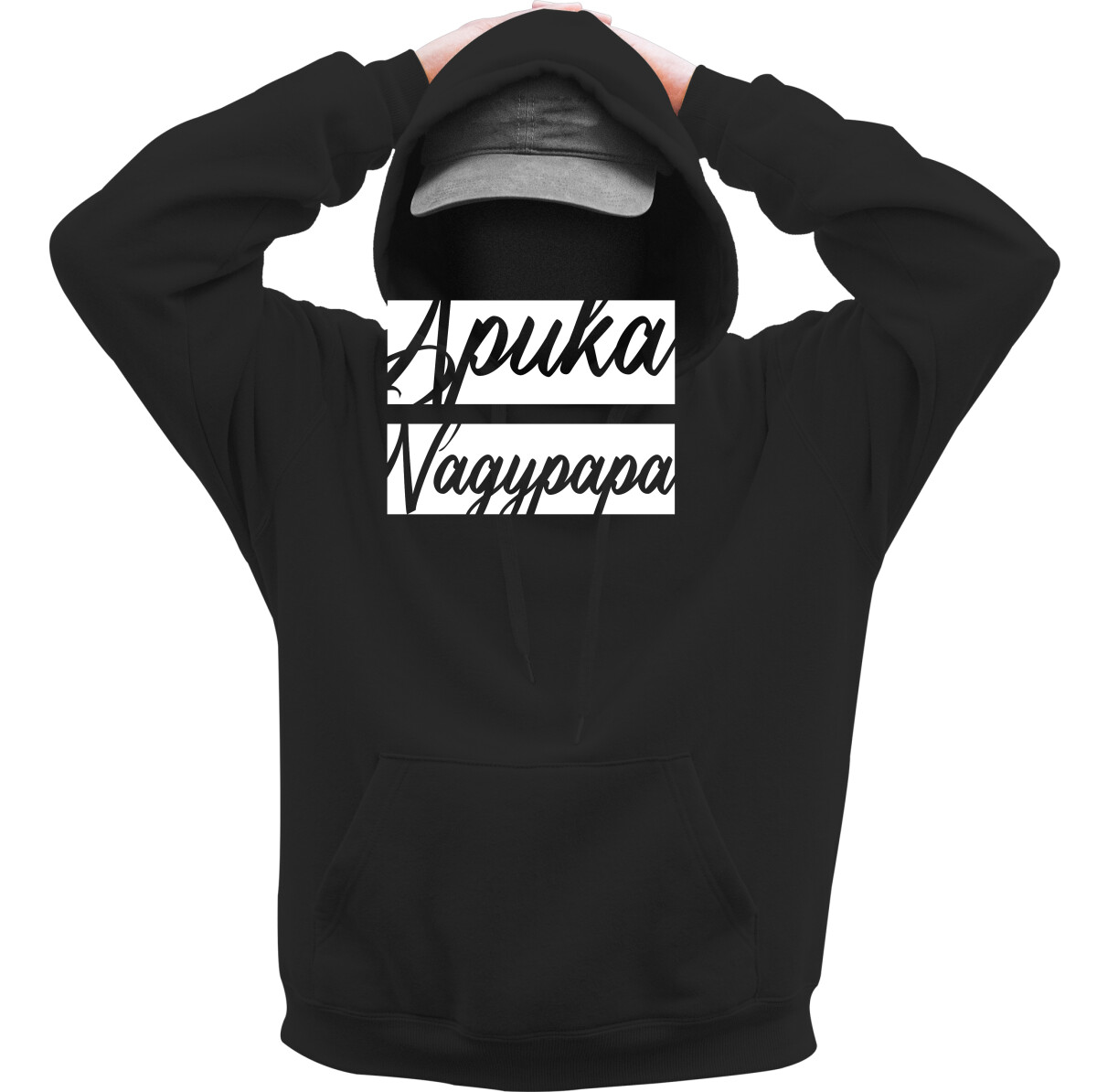 Kapucnis belebújós pulóver