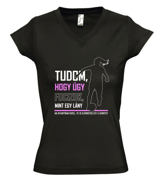 Női V nyakú póló