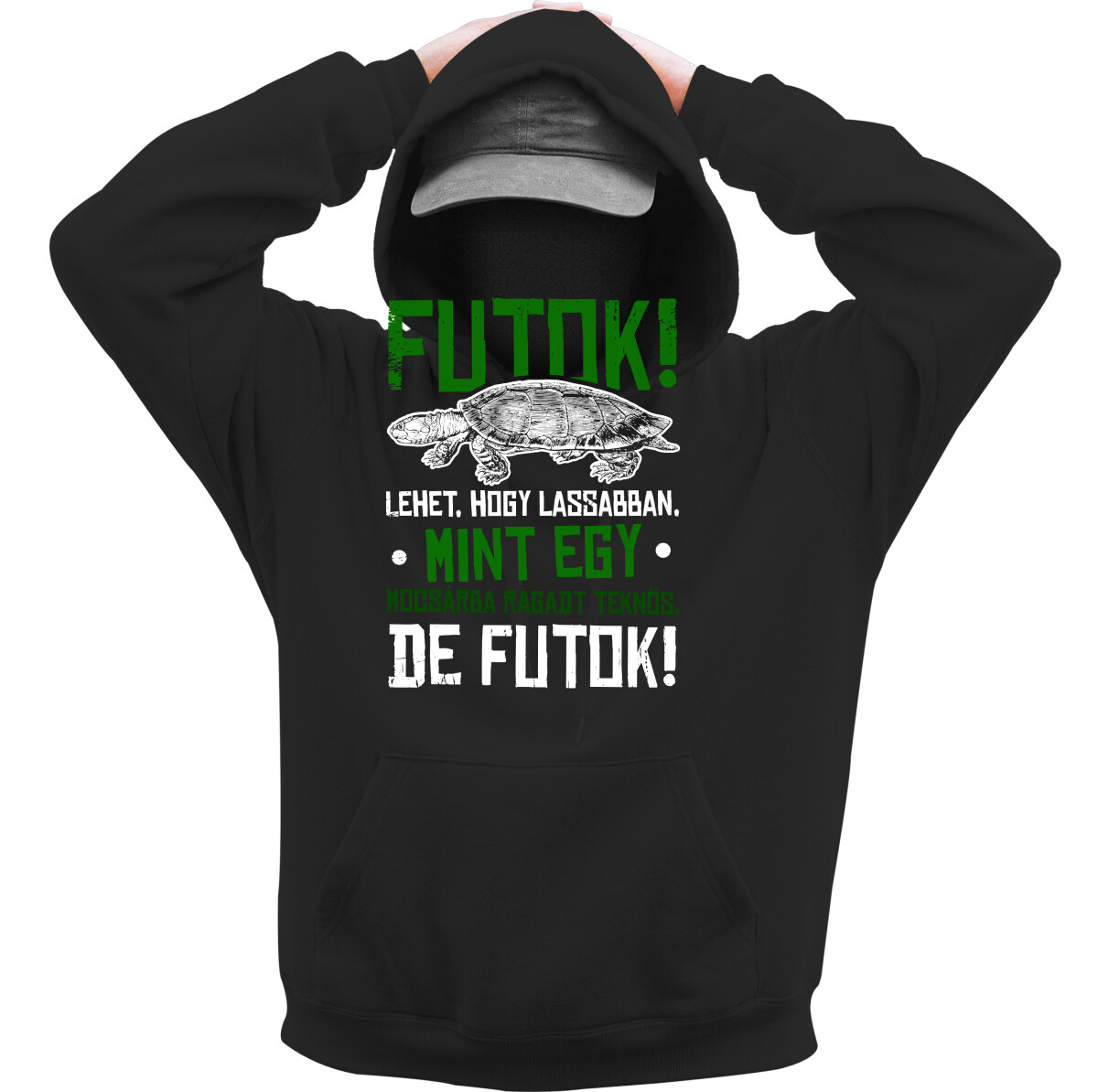 Kapucnis belebújós pulóver