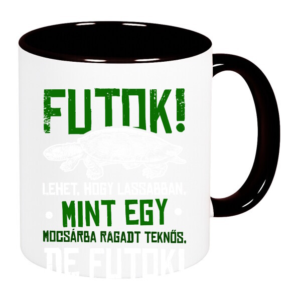 Színes fülű és belsejű bögre