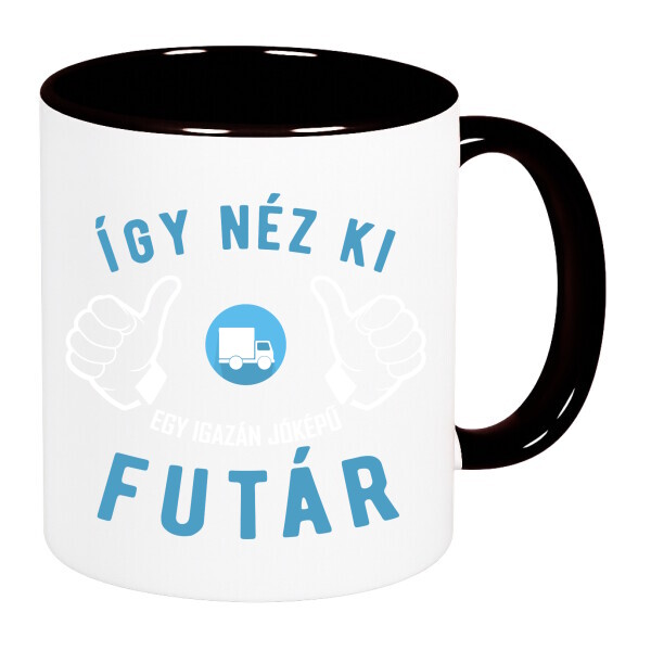 Színes fülű és belsejű bögre