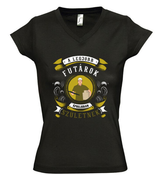 Női V nyakú póló