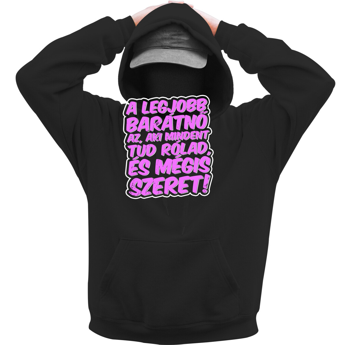 Kapucnis belebújós pulóver