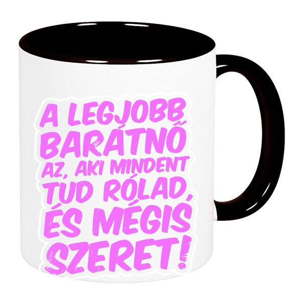 Színes fülű és belsejű bögre