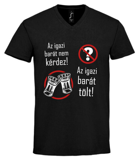 Unisex V nyakú póló