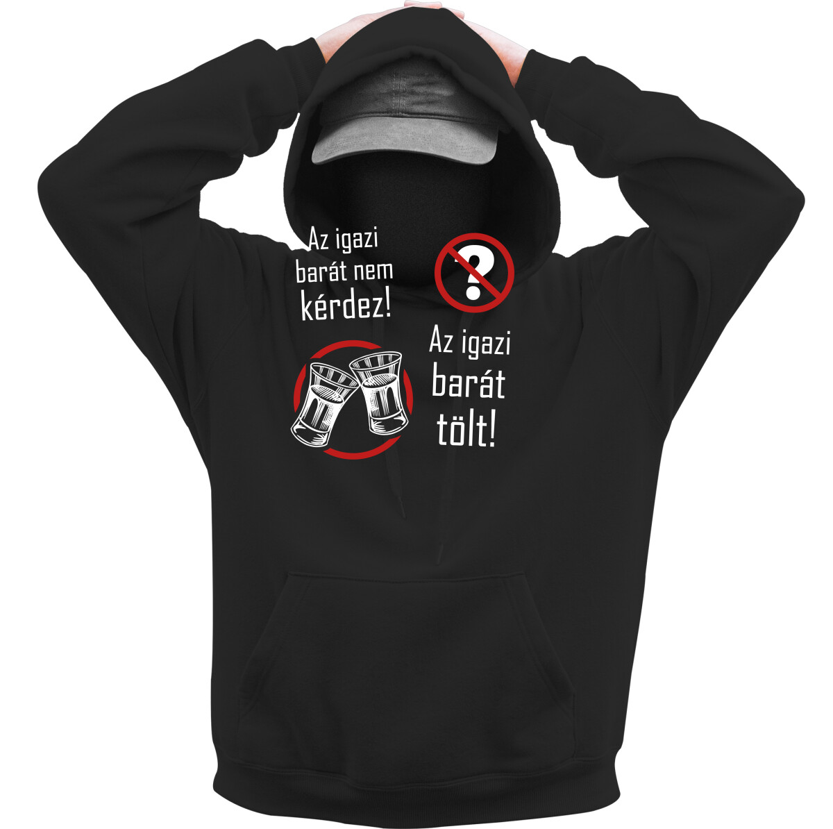 Kapucnis belebújós pulóver