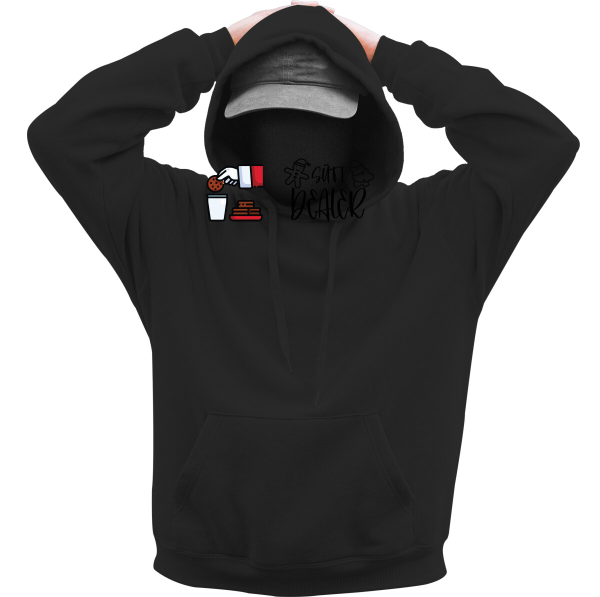 Kapucnis belebújós pulóver