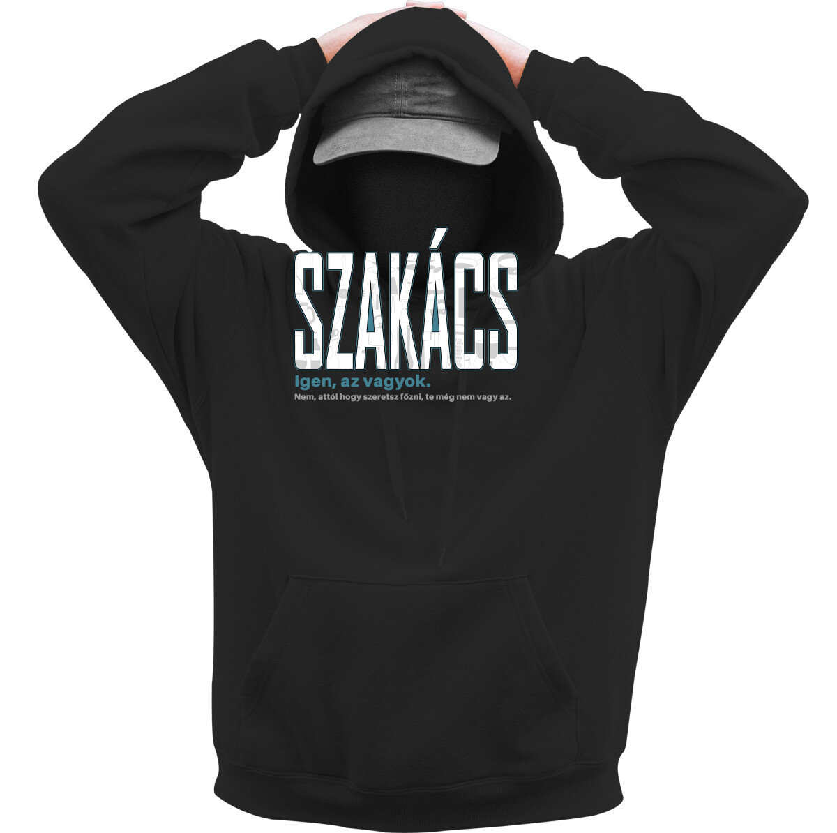 Kapucnis belebújós pulóver